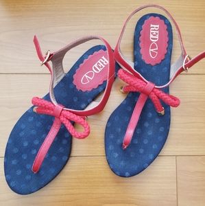 🔥Price drop! Red Bowtie Valentino Thong Sandals